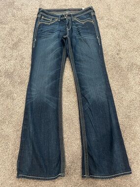 Ariat Ruby 30L Dark Wash Bootcut Jeans Thick Stitch Western Like New
